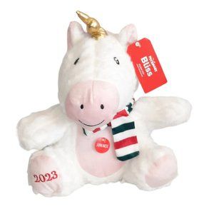 2023 PetSmart Bliss The Unicorn Squeaker White & Rainbow Pet Plush Toy 1…